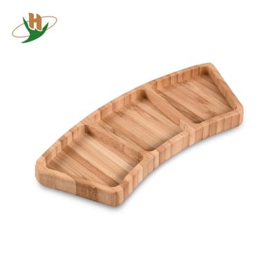 China Japanese style disposable creative bamboo wooden snack dish for dried fruit melon seeds candy dessert dish for sale