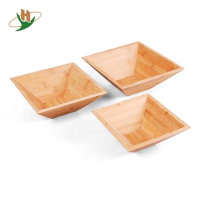 China Custom Cheap Natural Bamboo Salad Food Serving Bowl Pet Disposable for sale