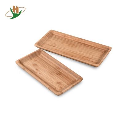 China Sustainable Bamboo Food Serving Tray Wooden Steak Barbecue Platter Natural Dinner Dish for sale