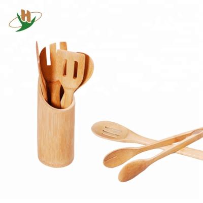 China Viable cheap price 7pcs bamboo kitchen utensil holder organizer for wholesale for sale