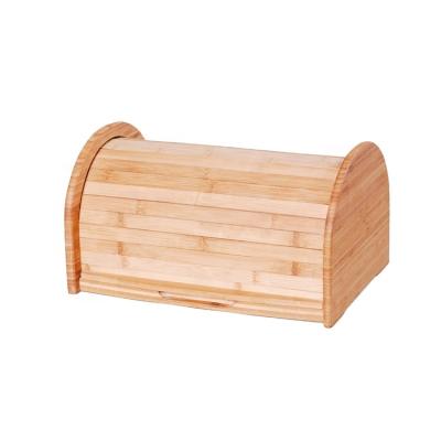 China Bamboo Rolltop Vintage Box Bread Holder Large Freshness Preservation Capacity Bread Storage for sale