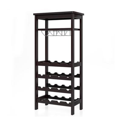 China Viable New Design Cork Cellar Wine Shelf Rack Unique Bamboo Wine Bottle Holder for sale