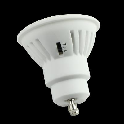 China New Arrival 2021 Residential Ceramic GU10 Easy To Change Color Temperature 3000K 4000K 6500K For Indoor Lighting for sale