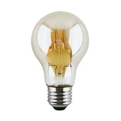 China Popular Residential Glass A60 ST64 E27 4W 2200K Warm White Amber 280lm Dusk To Dawn Sensor Smart Led Filament Light Bulb for sale