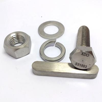 China Anti-Corrosion Capacity 2205 1.4462 High Strength Stainless Steel Thread S31803 Full Duplex Hex Head Bolts And Nuts for sale