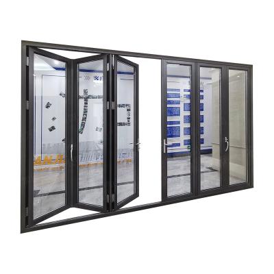 China Bulk Order Good Price Thermal Insulation Bi Folding Door Outdoor Patio Aluminum Folding Glass Door for sale