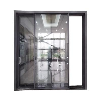 China WANJIA Contemporary Slim Aluminum Sliding Door Balcony Exterior Sliding Glass Door for sale