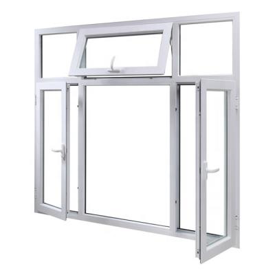 China Swing Aluminum Double Casement Windows With Top Hung Ventilation Window for sale