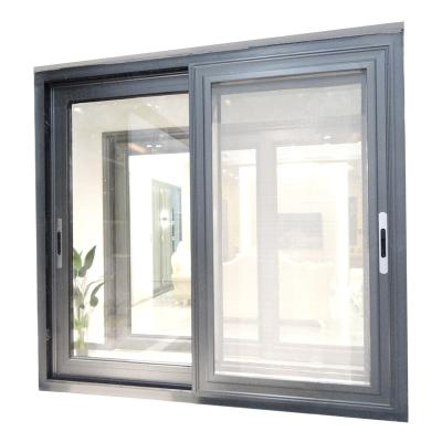 China Sliding Aluminum Glass Sliding Window With Mosquito Net for sale