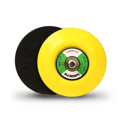 China 3Inch (80mm) Hook&Loop Durable Abrasive Backing Pad Yellow Polish Pad for Car Polisher with 2pcs for sale