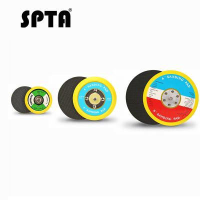 China SPTA5inch (125mm) Thread 5/16-24 Hook&Loop PU Backrest Durable Pad With 6 Hole For Air Sander And Dual Action Car Polisher for sale