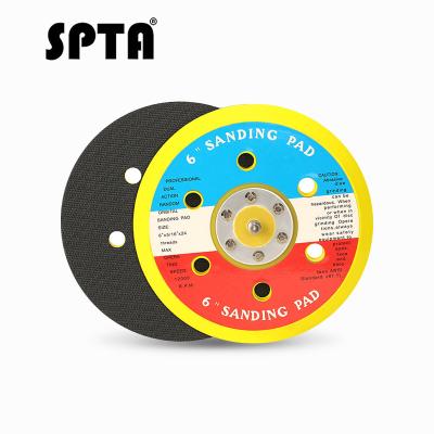 China STPA 6inches PU Hook&Loop Pedestal Support Pad With 6 Hole For Air Sander And Dual Action Car Polisher for sale