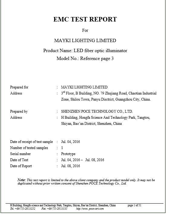 EMC - Guangzhou Mayki Lighting Limited