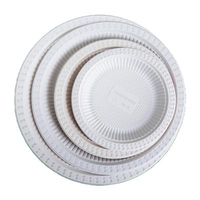 China 6inch 7inch 9inch 10inch 12inch Traditional Disposable Round Dish Disposable Plates CPLA / Cornstarch Biodegradable Dish for sale