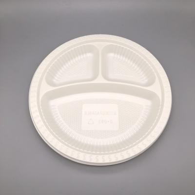 China Inch Disposable CPLA 9 Compartment Disposable Paper Plate 3 Steps Compostable Biodegradable Dish for sale