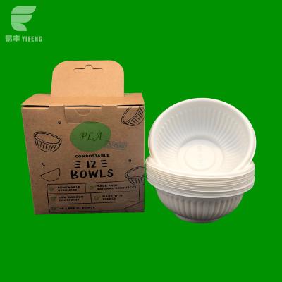 China Sustainable 325ml 12oz CPLA Disposable Biodegradable Compostable Bowl For Home Restaurant for sale