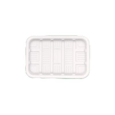 China Traditional White Rectangle Supermarket Plastic Packaging Box Disposable Vegetables Meat Fruit Tray for sale