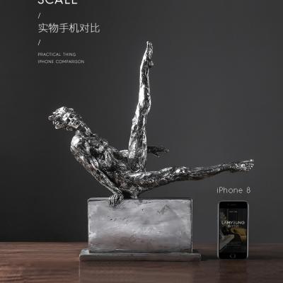 China Europe factory direct sales creative light luxury Nordic style gymnast figure resin ornaments for home for sale