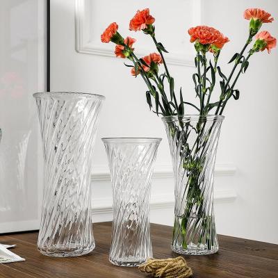 China Simplicity home decor artificial flower glass vase modern modern glass transparent Nordic flower vase for sale