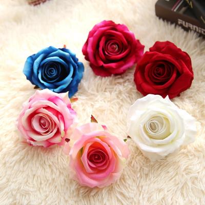 China 2021 Hot Selling Natural Decorative Flowers Touch Flower Wall Wedding Decor Silk Rose Artificial Flowers Heads for sale