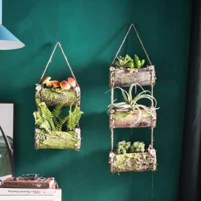 China Nordic Minimalist Indoor Simple Wall Hanging Artificial Plant Decorative Artificial Plants Hanging With Pot for sale