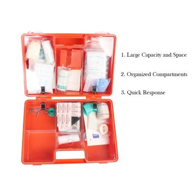 China Waterproof Quick First Aid Aid Box Kit With Plastic Lock ABS For Home Household Workplace School Emergency Trauma Care for sale