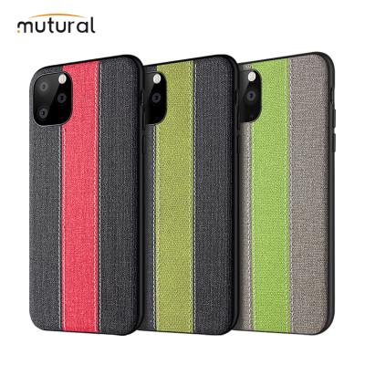 China 1 TPU+PC+Cloth texture canvas cell phone case for iphone11 12 case PC phone cases for iphone for sale