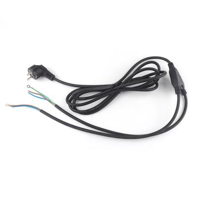 China Home Appliance Wholesale 16A 250V VDE Approval AC Wire Europe 2 Pin Plug Black Power Cord for sale