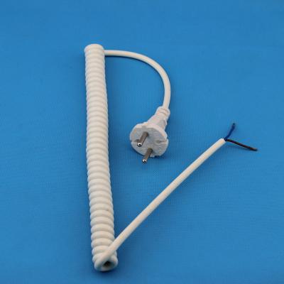 China European Home Appliance Two Core Two Socket Spring Spiral Telescopic Gauge Cable for sale