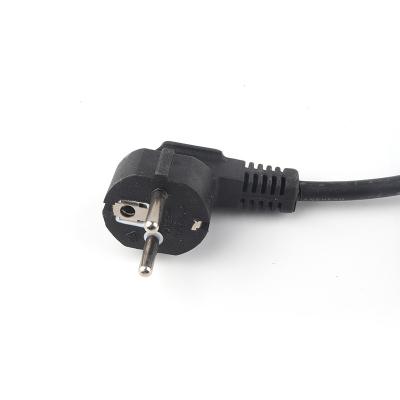 China Home Appliance Black White Extended 3 Core 3 Plug European AC Terminal 3 90 Degree Angle Power Cord Cable for sale