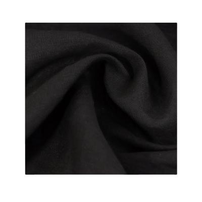 China Wholesale Popular Anti Pill Color Comfortable Black Plain For Woman And Man Cloth Linen Fabric for sale