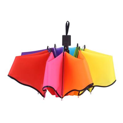 China Daily Use 8K 190T Factory Price Customize LOGO Printing Folding 3 Fold Colorfor Windproof Umbrella Wholesale for sale