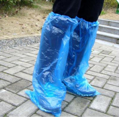 China Reusable Reusable Plastic Outdoor Anti-skid Waterproof Dustproof Rain Boots Man Woman Shoes PE Shoe Cover for sale