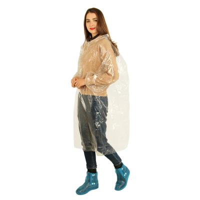 China High Quality Disposable LDPE Breathable Emergency Promotion Poncho/Rain Waterproof Slipover With Sleeves And Elastic Cuff for sale