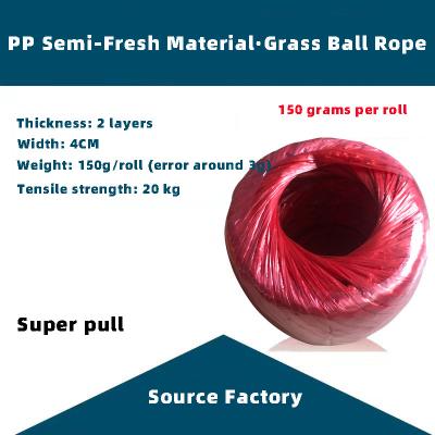 China 150g PP Straw Ball Plastic Straw Wrapping Ball Polypropylene Straw Material Red Semi-Cool Ball Rope Tying Rope Tear Film for sale