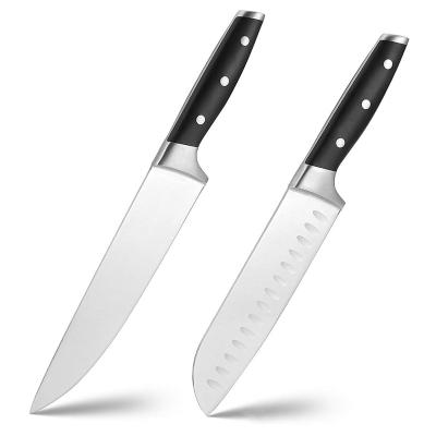 China 2 PC Disposable Kitchen Knife 7 Inch Santoku Knife 8 Inch Chef Knife For Household And Gift for sale