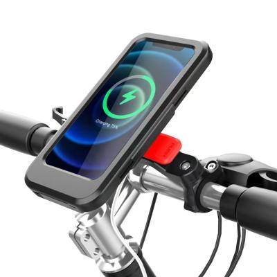 China 360 Rotation 15W Adjustable Waterproof Fast Wireless Charger Bike Mobile Phone Holder For Motorcycle Qi QC3.0 Bike Charger Phone Mount for sale