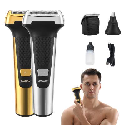 China Hotel SH7710 Rechargeable Beard Trimmer Wet Shaver Aluminum Foil Cordless Clean And Dry Electric Shaver For Men Series for sale