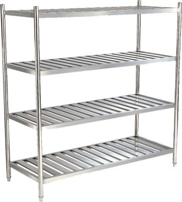 China Silver Stainless Steel Catering Equipment 1200x500x1550mm , 4 Tier Storage Shelf for sale