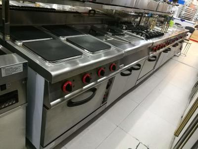 China Queimador comercial do fogão de gás 4 do equipamento ocidental da cozinha com para baixo o forno 700*700*850+70mm à venda