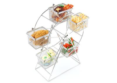 China Fuentes comerciales del buffet, envase rotatorio de las patatas fritas de la rueda del cielo, tenedor de los snacks del acero inoxidable 6-Basket en venta