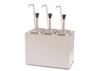 China Stainless Steel Three Head Jam Squeezer, Three Bucket Sauce Dispenser Pump, Snack Bar Equipment for sale