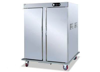 China Stainless Steel Two Doors Food Warmer Cart Mobile Food Heat Holding Cabinet for sale