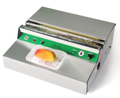 China Stainless Steel Electric PVC Cling Film Wrapping Machine / Food Tray Sealing Machine for sale