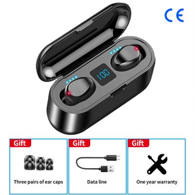 China Cheap TWS audifonos f9 earphone wireless LED digital display TWS earbuds earphone OEM (true wireless stereo) full for sale