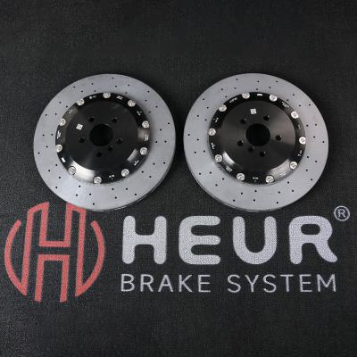 China Heur Ceramic Carbon Brake Rotors For Tesla Model S Y 3 Refit 410*32*80mm F Set for sale