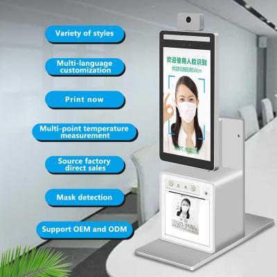 China Best Selling Motion Detection Face Recognition with Scanning Body Temperature Measurement Voucher Printer for sale