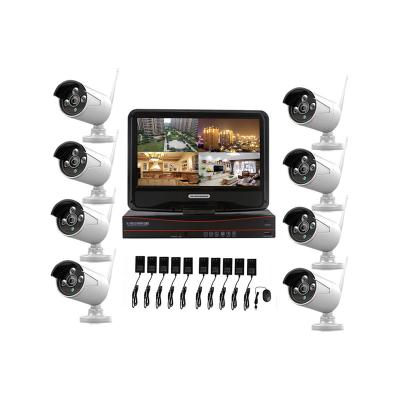 China IP Camera 1080p Surveillance Wireless Siren HD 8 Channel Built-in Security Outdoor CCTV Nvr System 10 Inch LCD Display for sale