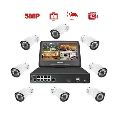 China Built-in CCTV 4ch 8ch Poe Nvr Kit Camera System Kit Waterproof Hd Surveillance Security OEM POE Kit Camara Nvr H.265 Siren for sale