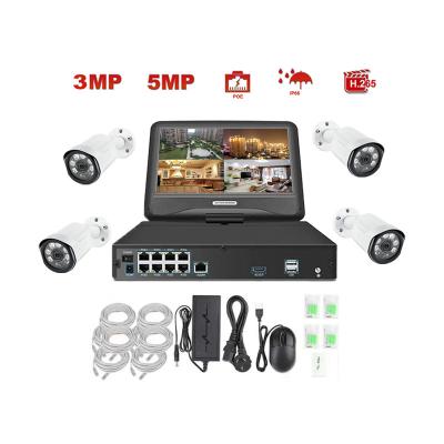 China RJ45 Siren Network Video Surveillance Recorder 4 Channel POE NVR System Built-in Detection 5MP IP Camera Recorder for sale